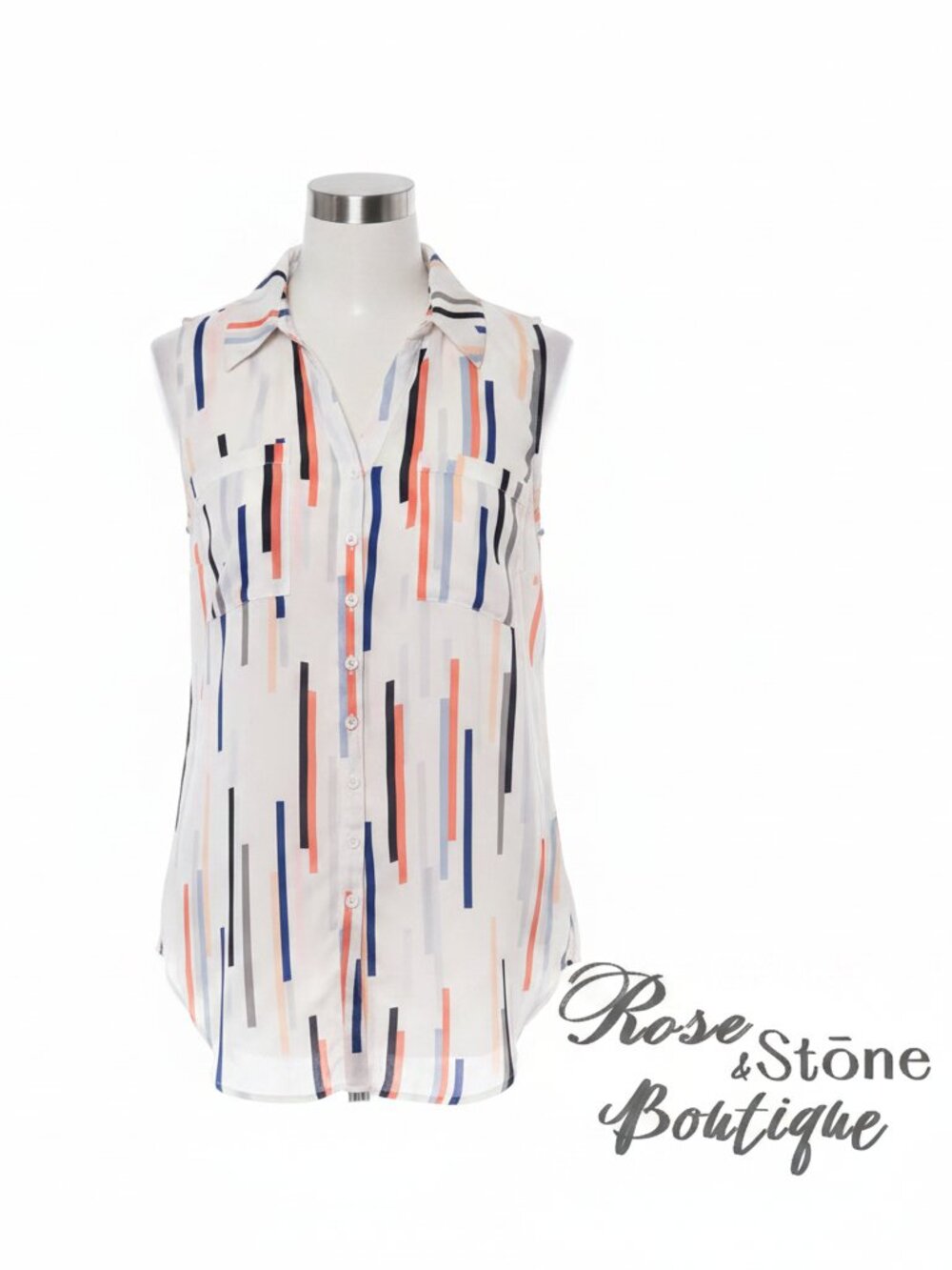 Torrid Abstract Print Sleeveless Blouse | Size 2 (2X) | Multicolour